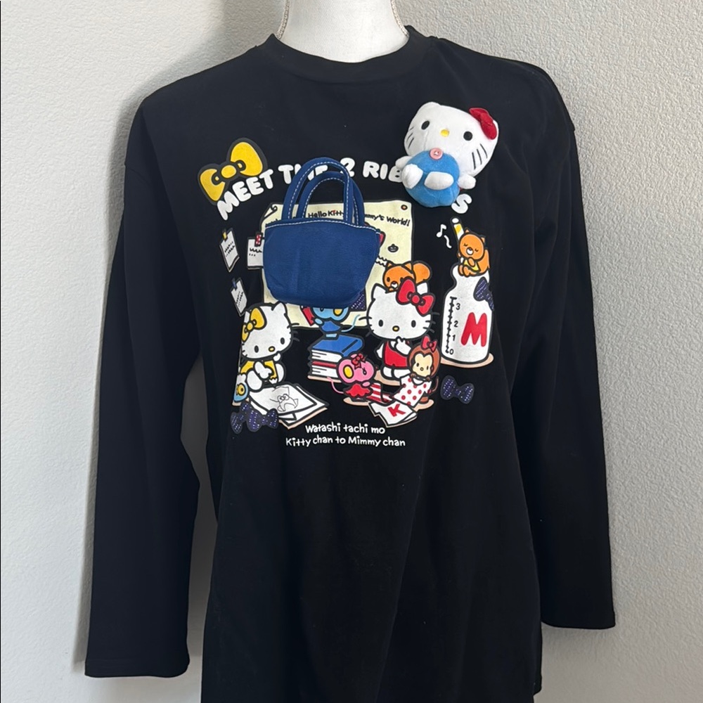 Hello Kitty Black Long Sleeve Shirt